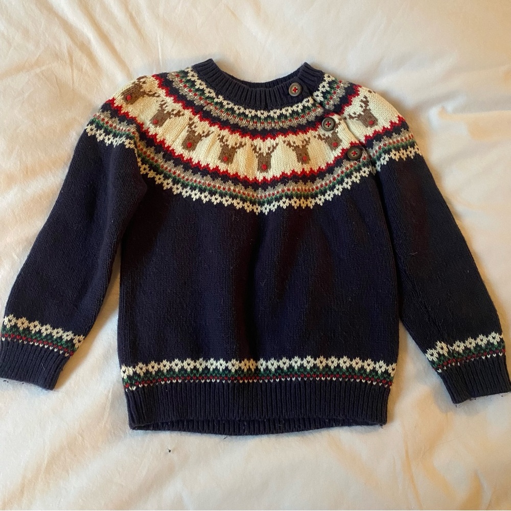 Navy Blue Fair Isle Sweater